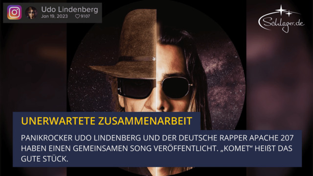 Udo Lindenberg & Apache 207: Gemeinsamer Song „Komet“"