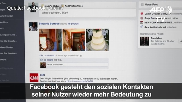 Facebook räumt Beiträgen von Freunden mehr Gewicht ein