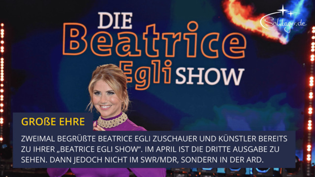 „Beatrice Egli Show“: Wechsel vom SWR zur ARD