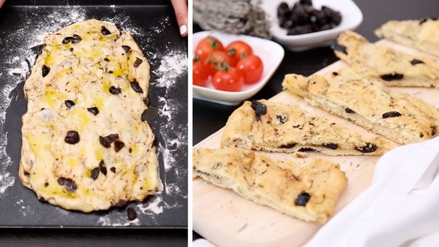 Original italienisches Rezept: Focaccia mit Oliven ist immer eine gute Wahl!